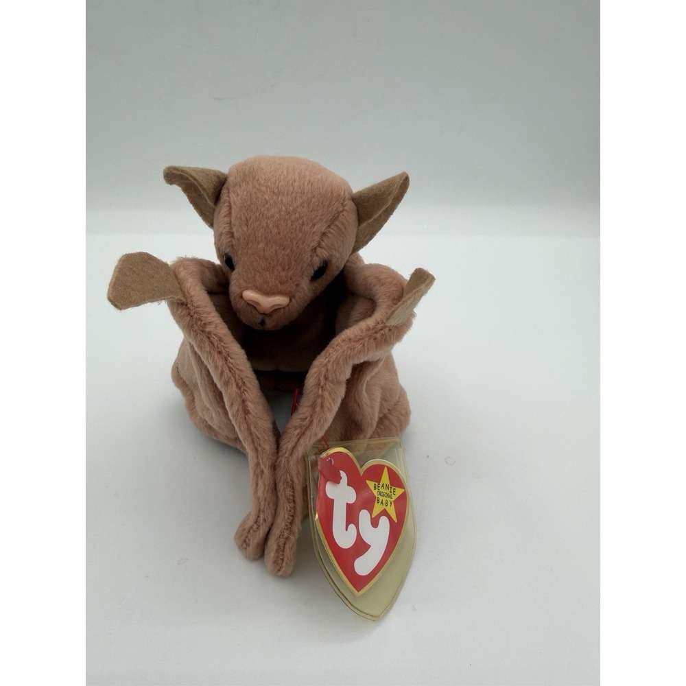 🦇✨Ty Beanie Baby Batty the Bat–Early Run 1996–PVC Pellets–Clasp Wings–RARE!